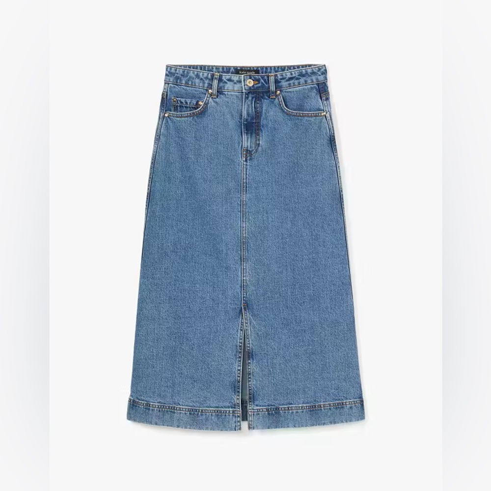 Kate Spade Denim Midi Slit Skirt